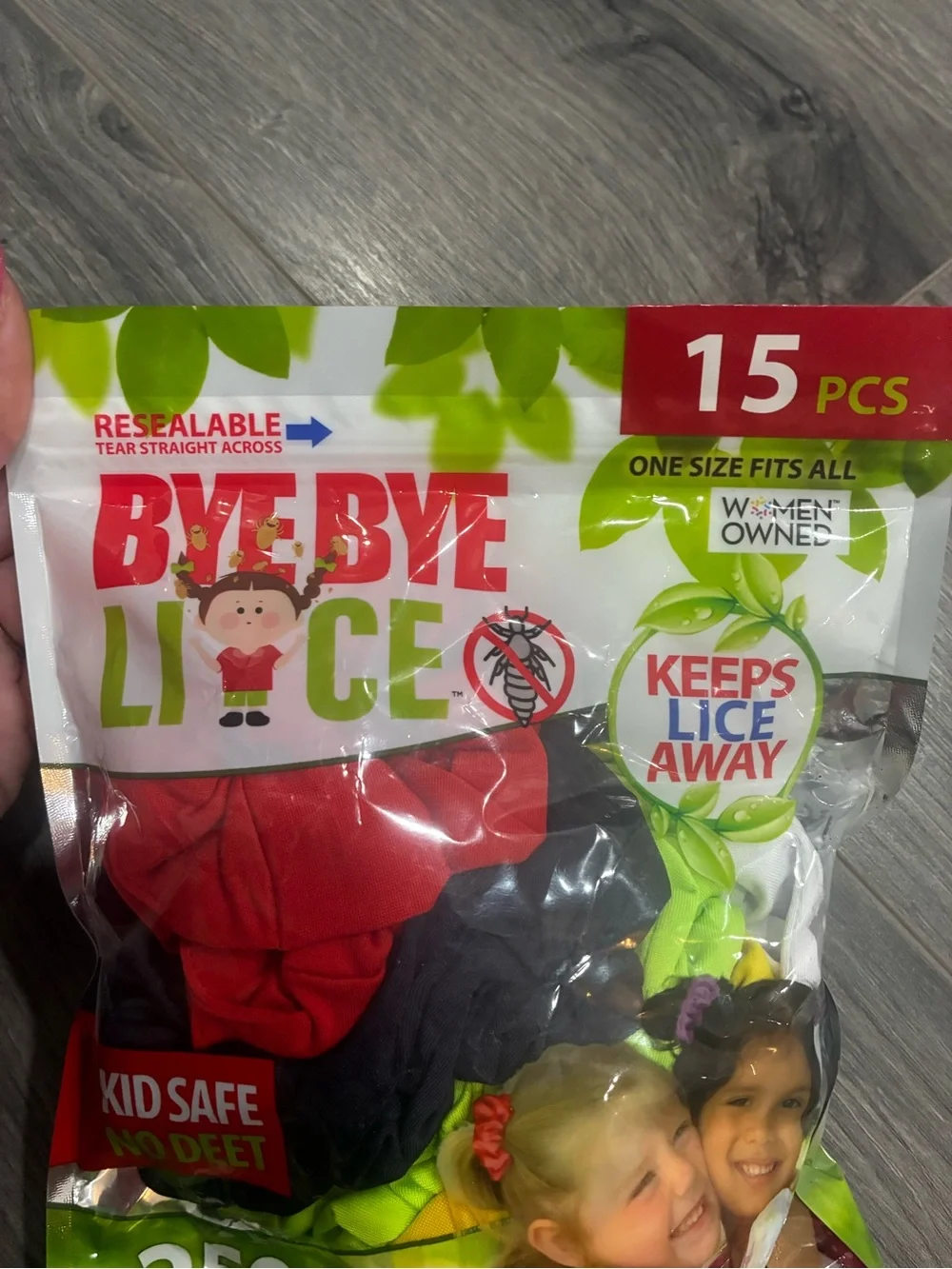 Bye Bye Lice Kids Hair Accessories Pack - Red, Black, Neon Green